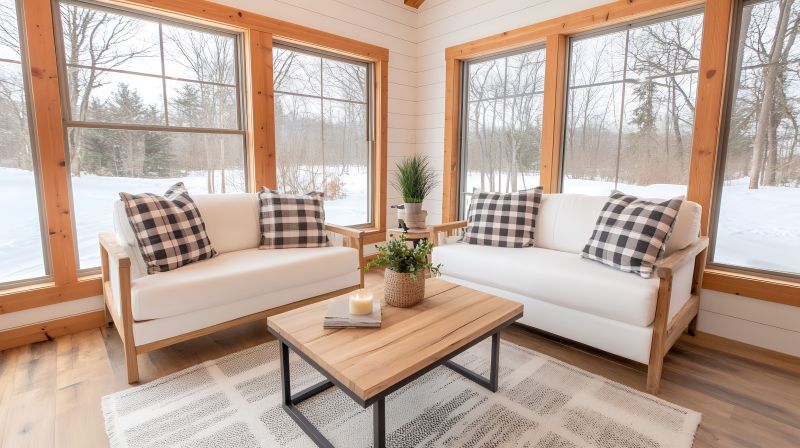 Cozy Sunroom with Seating Area